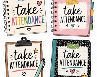 Take Attendance Sticker, Teacher Sticker Pack Option, Waterproof Decal