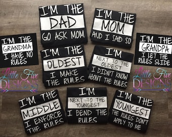 Family Sibling Shirt Set Option, I'm The Oldest, I'm The Youngest, I'm The Middle, I'm Next To The Middle, I'm The Mom, I'm The Dad