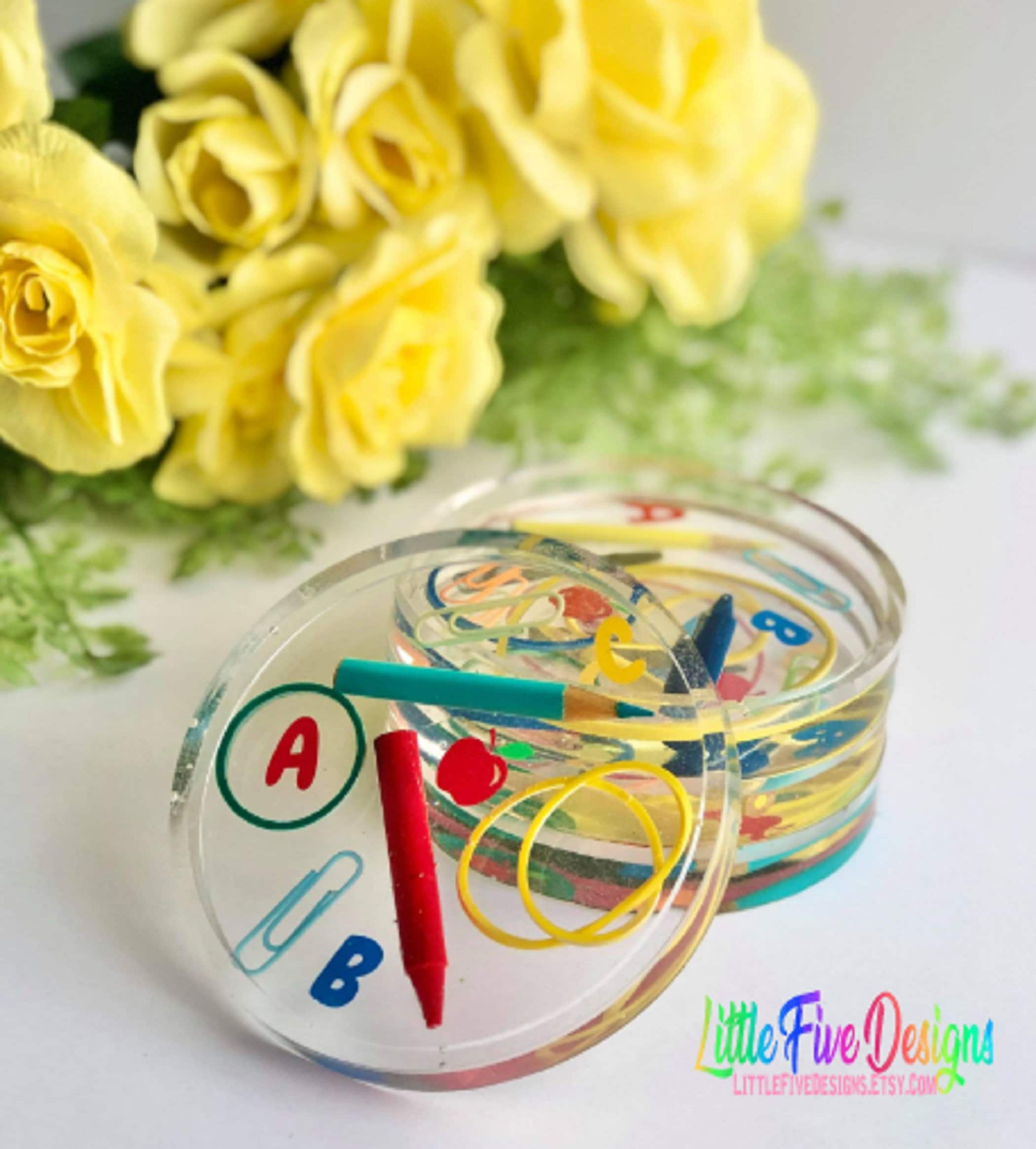 Teacher Appreciation Gift Custom Teacher Coaster Epoxy Resin Etsy