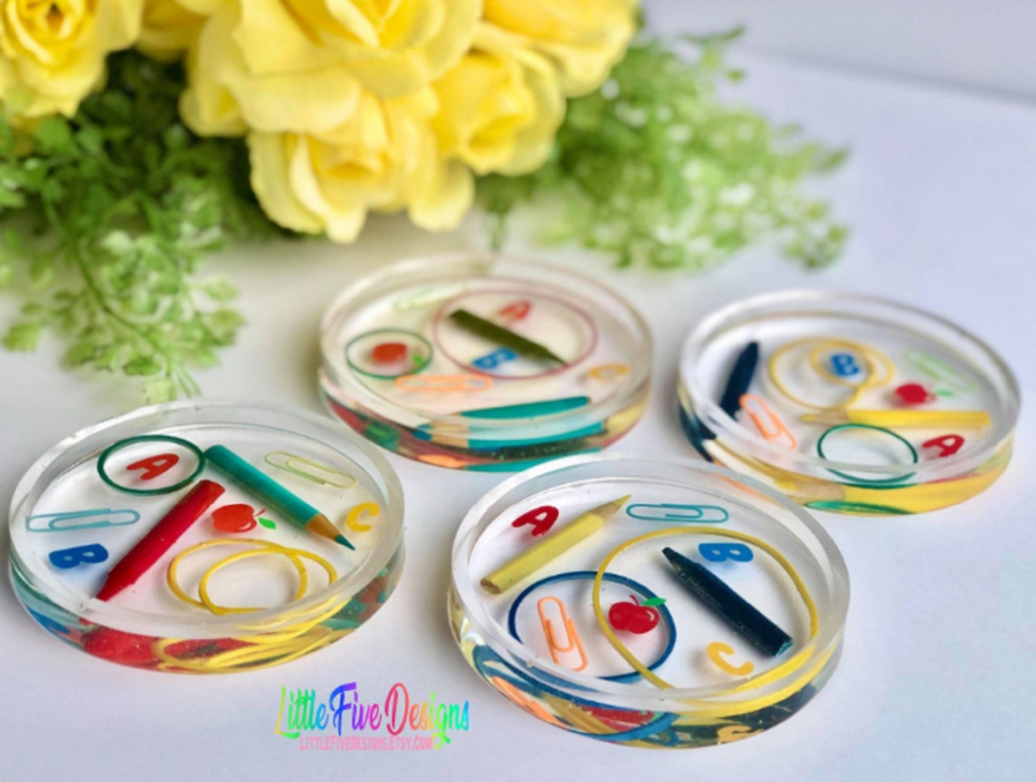 Teacher Appreciation Gift Teacher Coaster Epoxy Resin Art Etsy