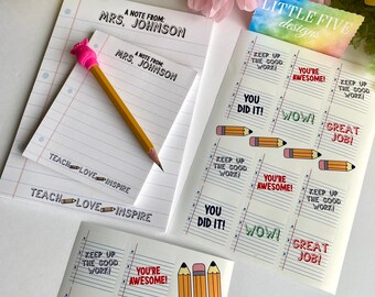 Personalized Notepad, Teacher Appreciation Gift Custom, Teacher Gift, Thank You Gift