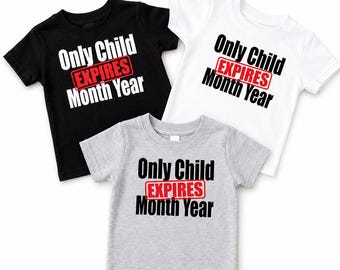 Only Child Expiring Shirt, Big Sibling Announcement Shirt, Pregnancy Reveal Shirt, Custom Due Date Kids Tee, Big Brother Big Sister Outfit