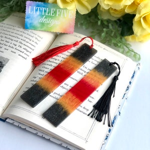Personalized Bookmark Orange Black Red Bookmark Bookmark - Etsy