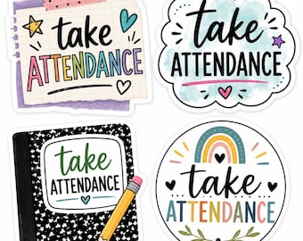 Take Attendance Sticker, Teacher Sticker Pack Option, Waterproof Decal