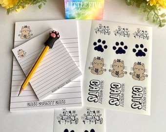 Cat Notepad, Teacher Appreciation Gift Custom, Teacher Gift, Thank You Gift, Cass County Strays Animal Fundraiser