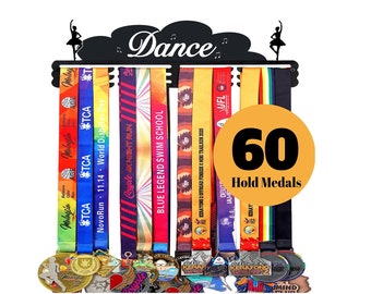 Dance Medal Hanger Dance Medal Holder Medal Display Cheer Medal Hanger For Sport Race  Sturdy Black  Metal Over 60 Medals Easy to Install