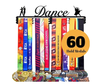 Dance Medal Hanger Dance Medal Holder Medal Display Cheer Medal Hanger For Sport Race  Sturdy Black  Metal Over 60 Medals Easy to Install