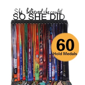 Medal Hanger Display - Showcase and Protect Your Medals in Style - with 20 Hooks Hold Up 60 Medals Pure Steel Resistant to Damage Breakage