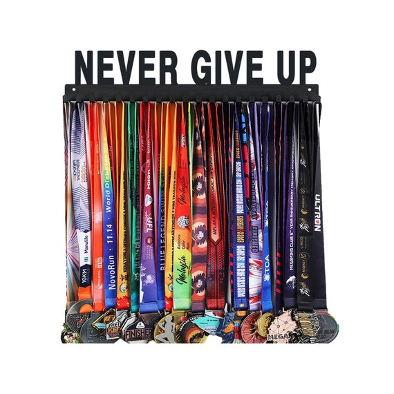 Running Medal Holder Display Hanger Rack Frame For Sport Race Runner Sturdy Black Steel Metal Over 60 Medals Easy To Install