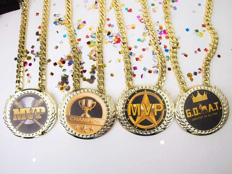 Personalized Gold Medal Chain – Custom Image & Text Award Necklace - Etsy