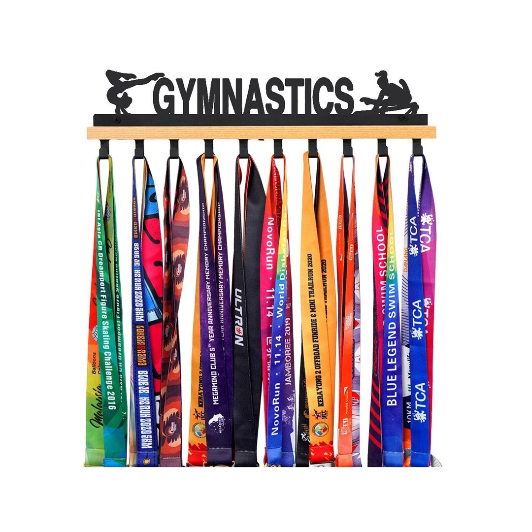 Gymnastics Medal Hanger Display Trophy Shelf -sports Medal Display Rack ...