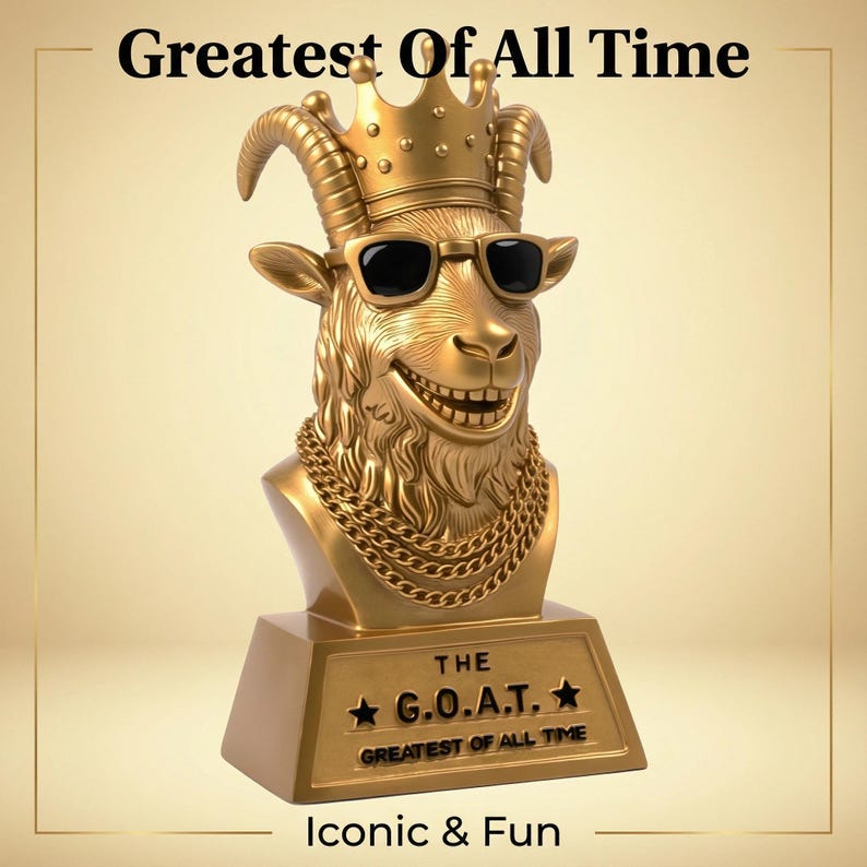 GOAT Trophy Goat Head Statue Desk Decor Greatest of All Time Gift - Etsy