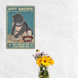 Tin Signs Vintage Kitchen Farmhouse Bathroom Home Wall Decor Metal Sign Retro Sign Antique Industrial Decor Kitty Biscuits image 9