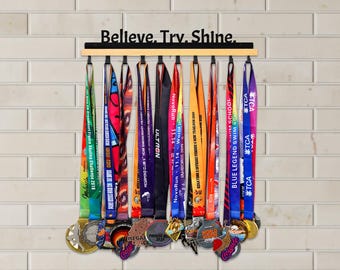 Medal Hanger with Wood Shelf | Athlete Award Display