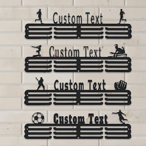 オーダーメイドメダルハンガー：カスタムテキスト＆画像付き賞品ディスプレイ