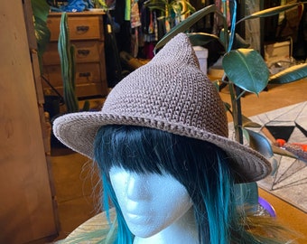 Medium Brown Sprite Cap Witch Hat cotton halloween