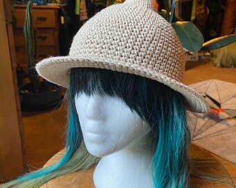 Small Beige Sprite Cap Witch Hat cotton halloween