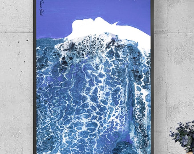Blue Abstract Watercolor Art Print: Modern Home Decor