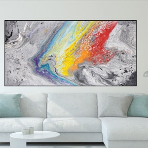 Fluid Art Painting - Luxury Abstract Rainbow Prints, Giclee Wall Art for Modern Home Decor & Colorful Creations