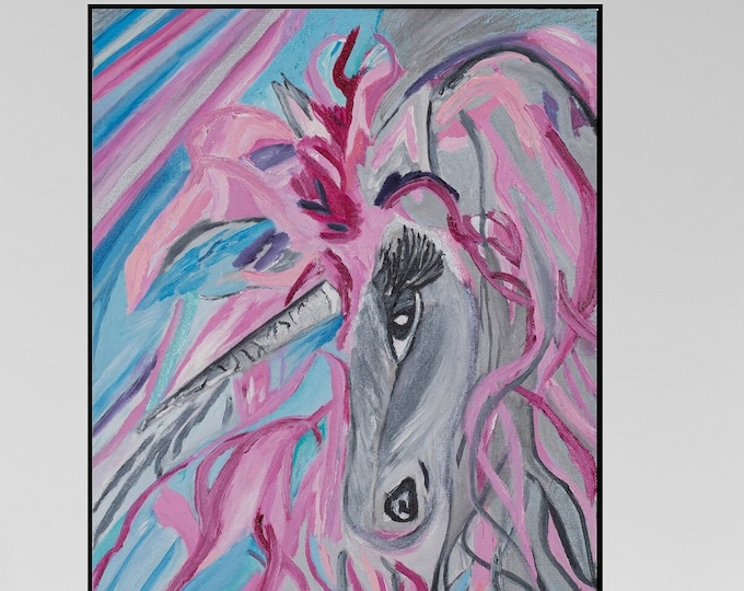 Pastel Unicorn Canvas Art: Contemporary Kids Room Decor