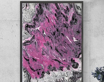 ABSTRACT ART -Large Abstract Original Painting - Colorful Abstract Canvas Painting  -Pink-Black Wall Decor-Abstract Art Print-Home Decor