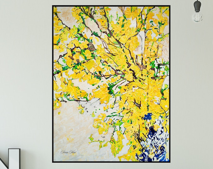 Yellow Aspen Tree Art Print: Autumn Home Decor