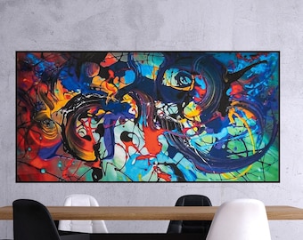 Textured Abstract Painting: Oversize Acrylic Palette Knife Art Print