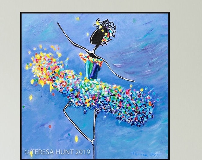 Abstract Ballerina Art: Dancer Oil Painting, Studio Decor Print