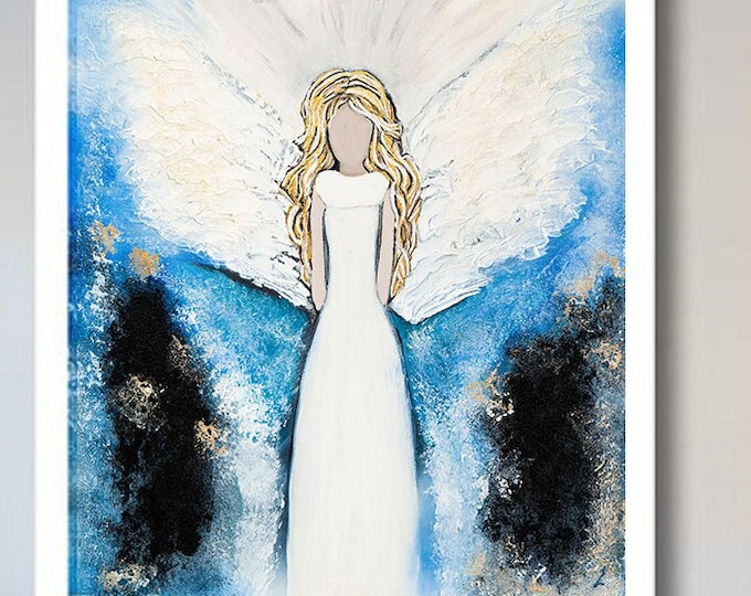 Guardian Angel Giclee Print: Abstract Angelic Wall Art