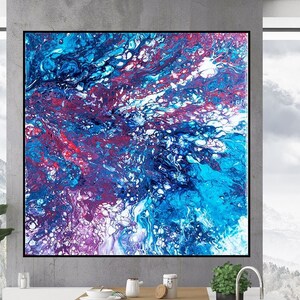 Patriot Abstract Art - Red Acrylic Print, Large Canvas Artwork for Home Decor, Patriotic Giclee Wall Art, Modern Abstract Design