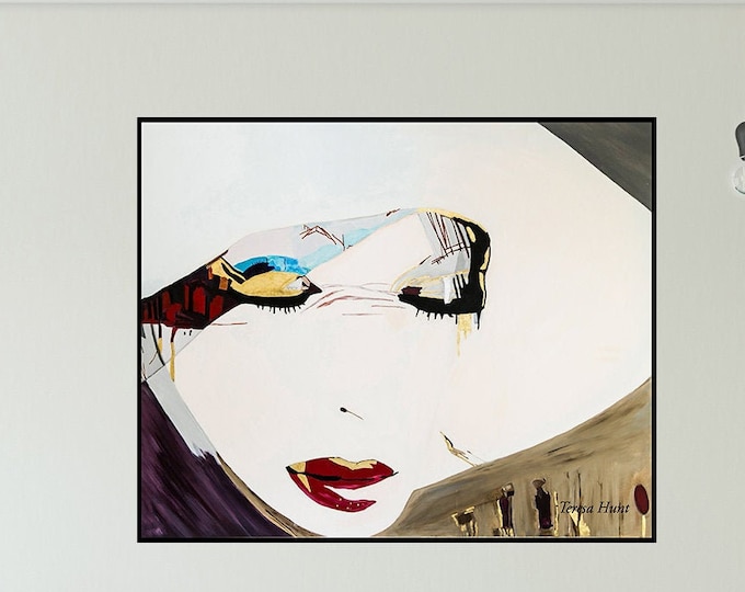 Abstract Woman Oil Painting: Feminine Giclee Canvas Art