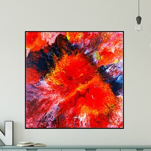 ABSTRACT CANVAS ART - Red Inferno Painting - Giclee Print - Red Abstract Print -Red Abstract Painting-Abstract Art Canvas Original Painting