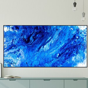 Freedom Painting | Abstract Blue Ocean Canvas Print | Minimalist Wall Art Decor | Large Giclee Print for Home