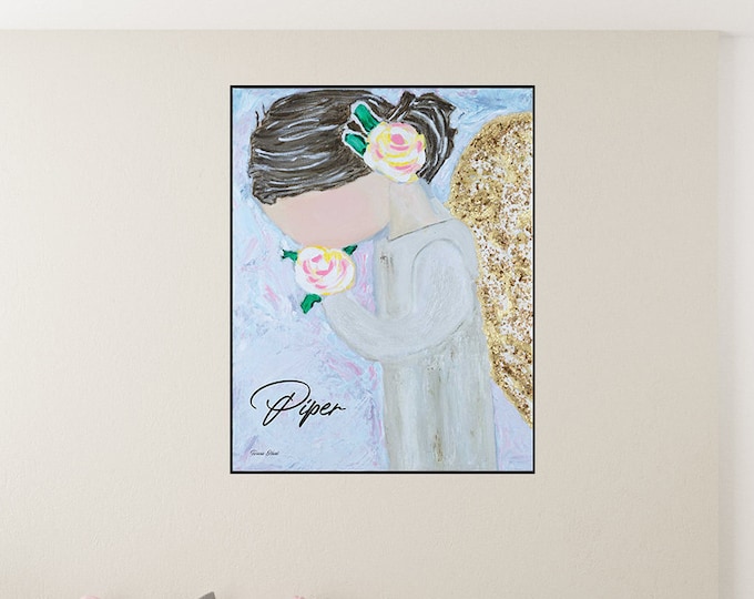 Abstract Angel Print: Custom Praying Angel Wall Art