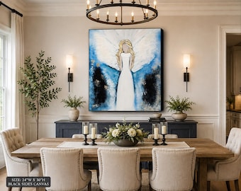 Guardian Angel Painting, Spiritual Wall Art Giclee Print