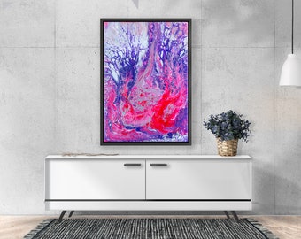 PURPLE ABSTRACT ART - Psychedelic Art - Vivid Abstract Art - Abstract Art - Colorful Art Print - Multicolor Art- Navy Abstract Canvas Art