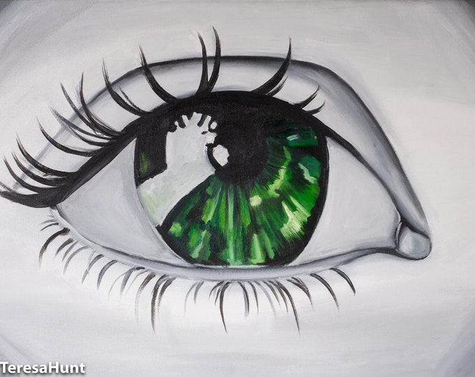 Green Eyed Lady Abstract Art Print: Modern Wall Decor
