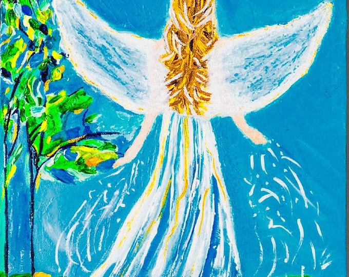 Mother Angel Giclee Print: Religious Spiritual Painting, Paradise Wall Art