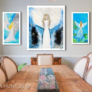 ABSTRACT ANGEL OIL Painting Angel Canvas Art Abstract Art Guardian Angel Home Wall Decor Giclee Angel Print-Abstract Angel Painting image 3