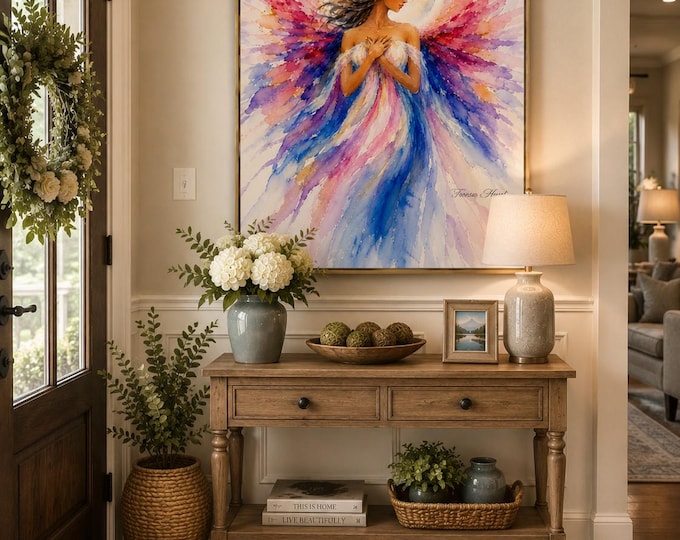 Ethereal Angel Watercolor Print by Teresa Hunt | Inspirational Wall Art, Christian Decor