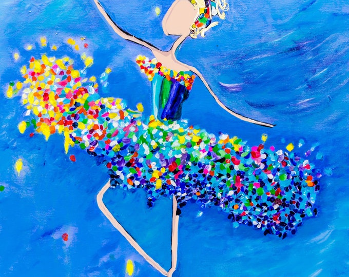 Ballerina Art Print: Abstract Dancer Oil Painting, Studio Decor