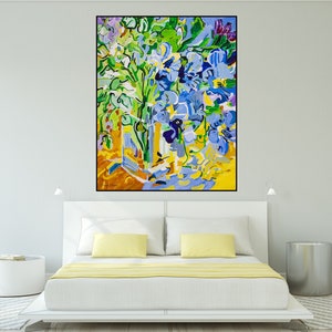 Abstract Paintings of Flowers in a Vase, Colorful Floral Vase Canvas ...