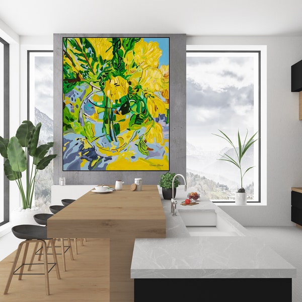 Blue Giclee Canvas Etsy