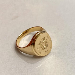 Anillo de sello con escudo familiar, anillos familiares, anillo de sello de plata esterlina, anillo de escudo de armas, anillos con escudo familiar, anillos de sello de oro, anillo con escudo
