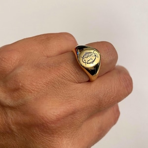 Coat of Arms Family Crest Ring, Crest engrave ring, Personalized Ring, Signet Ring, special Gift for women / men, Pinky ring, gold ring