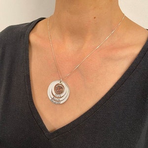 Personalised family tree necklace, personalized gift for her, mothers day gift, family name necklace, mothers day gift, Mothers Necklace