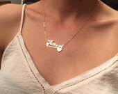 Name Necklace -Personalized Name Necklace Gold Nameplate -Daughter Gift -gift for girls-Gift for he -Font Name Necklac -Custom Personalized