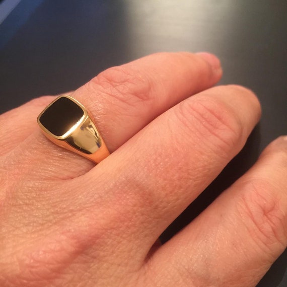 Black Onyx Ring Signet Ring Women Ring Men Ring Pinky Etsy