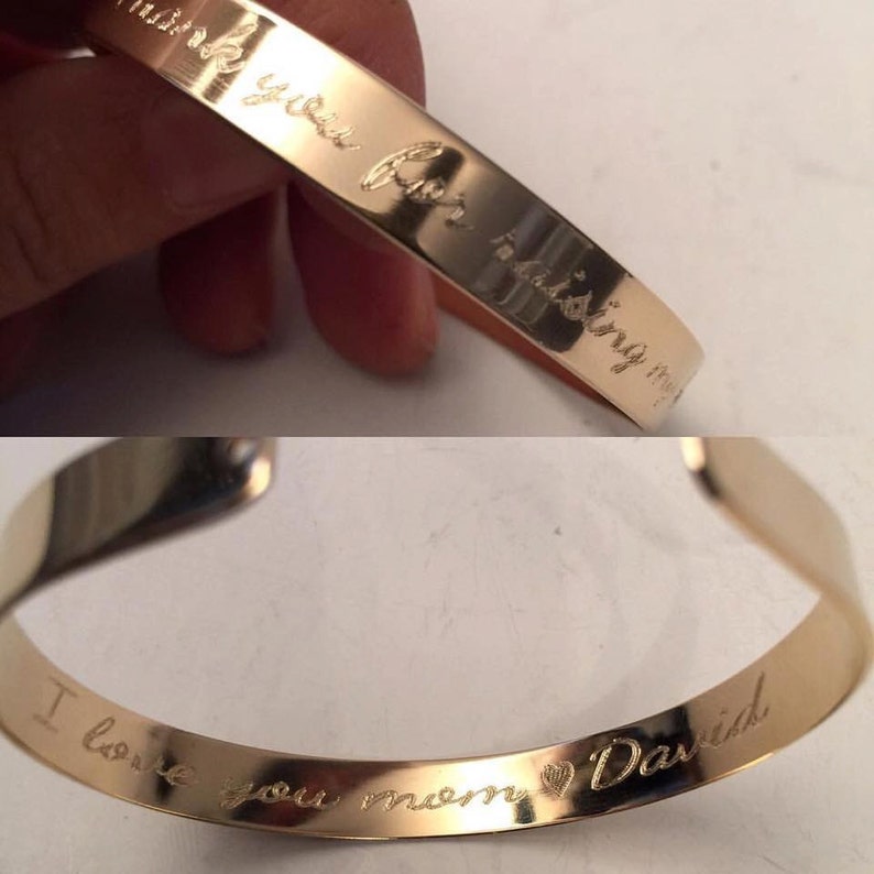 Engraved Gold Bracelet personalized bracelet custom Etsy