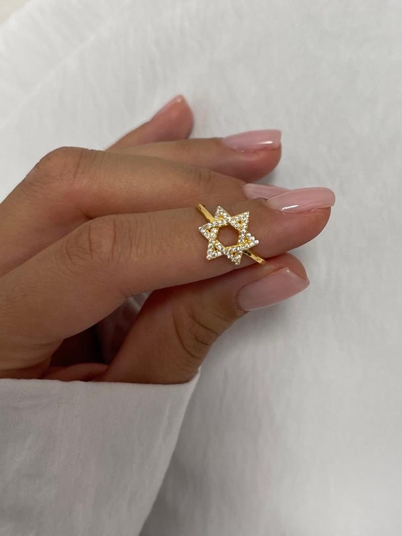 Star of David Ring, Jewish Star Ring, Jewish jewelry, Judaica Jewelry, Magen David Ring, Sterling Silver 925, Rose Gold, Israel Jewelry image 9